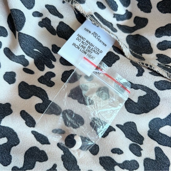 LULUS Ashlyn Taupe Leopard Print Midi Shirt Dress size Medium NWOT - Picture 13 of 14